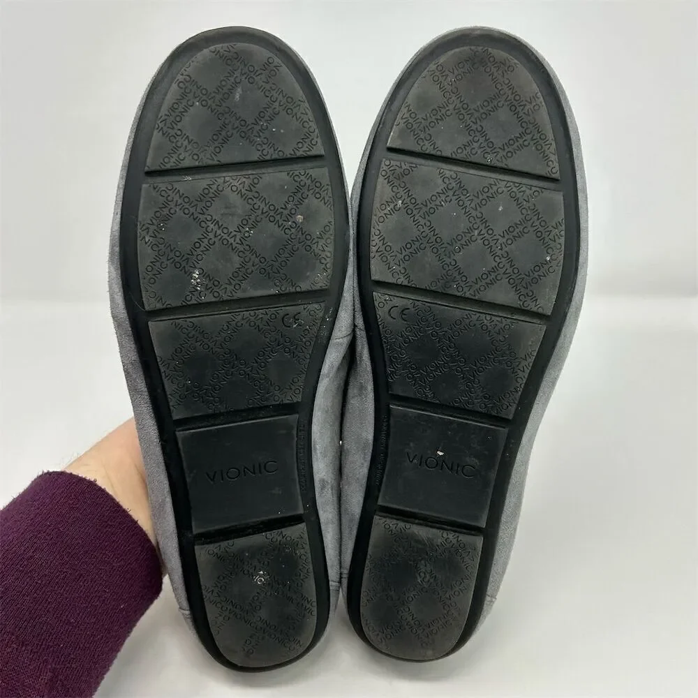 Vionic Women's Kenya Slip On Gray Loafers 9.5 Slip-On with Orthaheel Technology